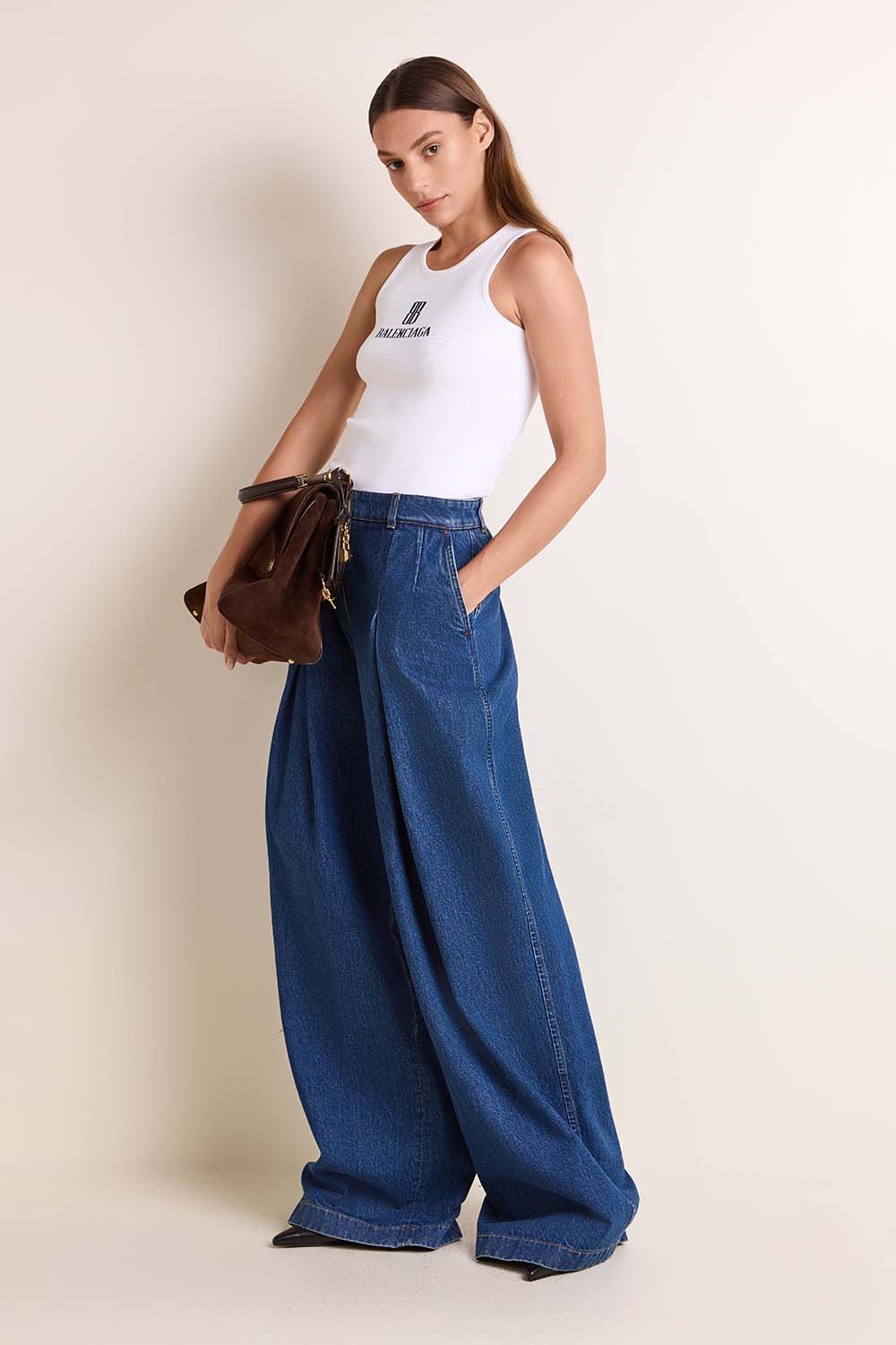 מכנסי ג'ינס רחבים